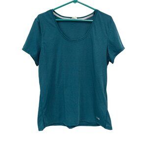 Under Armour Threadborne Heat Gear T Shirt Women XL Fitted Pinstriped Athleisure